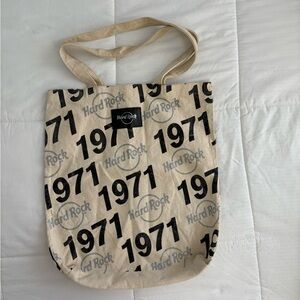 Hard Rock Cafe Cream and Black Tote Bag